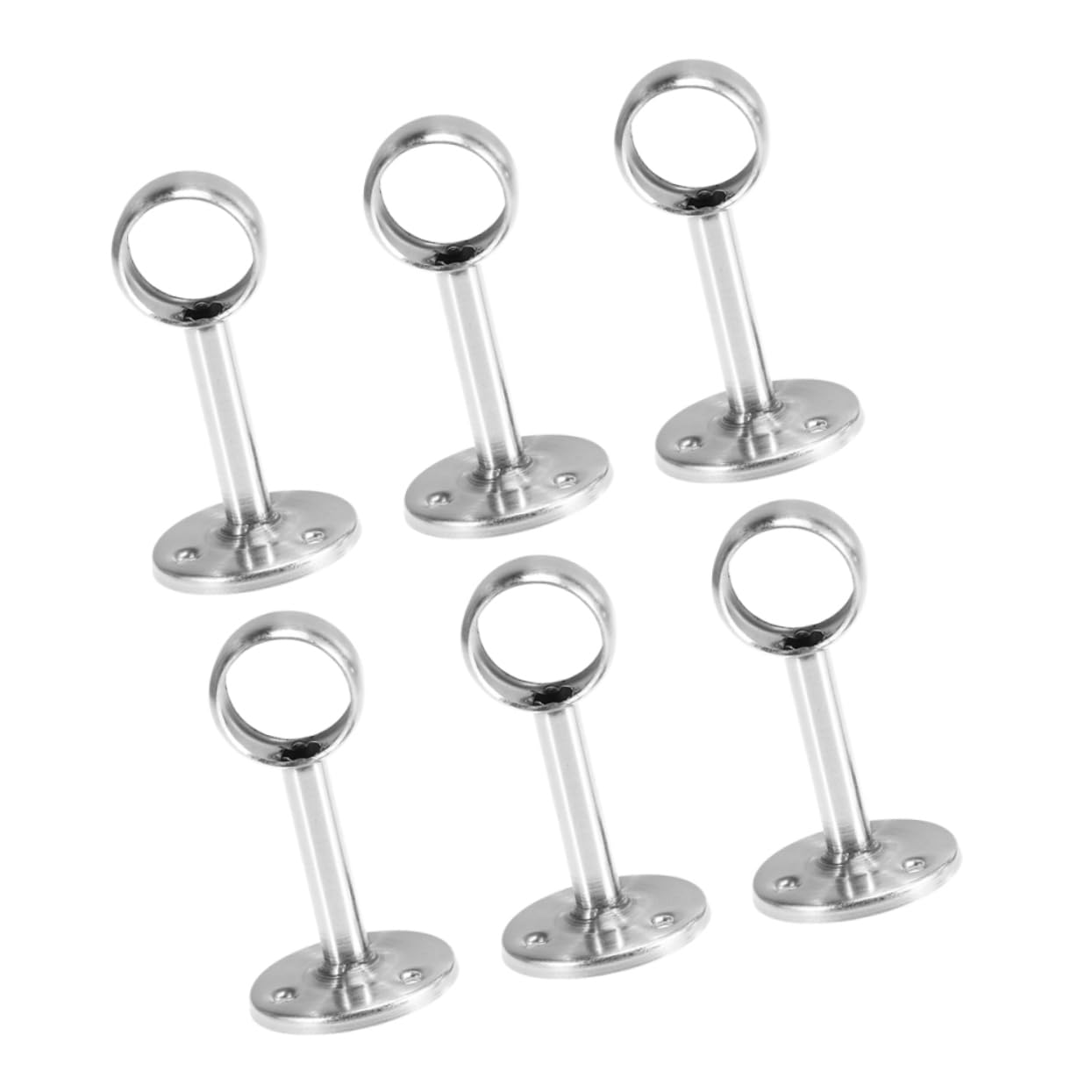 VOSAREA 6Pcs Stainless Steel Closet Rod Support Brackets for Wardrobe Rail Easy to Install Heavy Duty Hanging Rod Holder Pipe Bracket for Home Organization