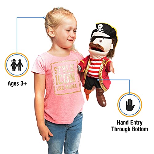 14" Pirate W/ Peg Leg, Hand Puppet #TOP1