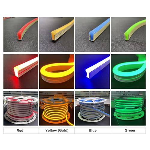 Tira LED de neón silicona 6mm x 12mm, 1 metro, amarillo miniatura 6