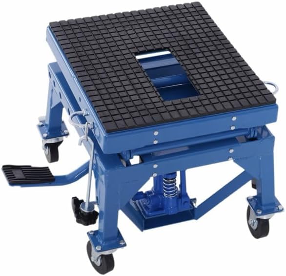 Hydraulic Motorcycle Scissor Jack Lift 300lbs Foot Step Wheels for Dirt Bikes