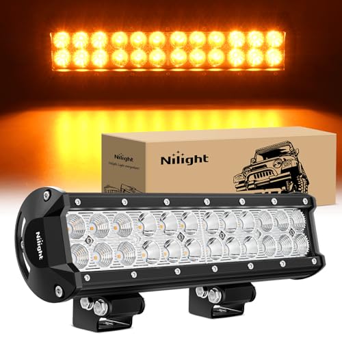 Image of Nilight LED Light Bar 12 Inch 72W Spot Flood Combo Amber Beam