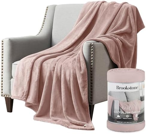 Brookstone Nap Plush Throw Blanket for Couch | Warm & Super Soft ...