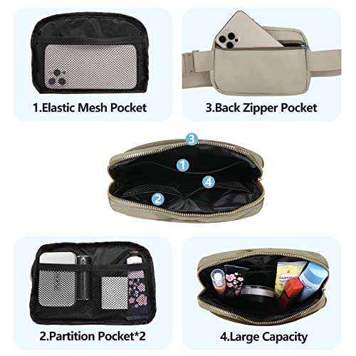 Image of VOROLO Fanny Pack For Women And Men Crossbody Bag Belt Bag Wood Grey