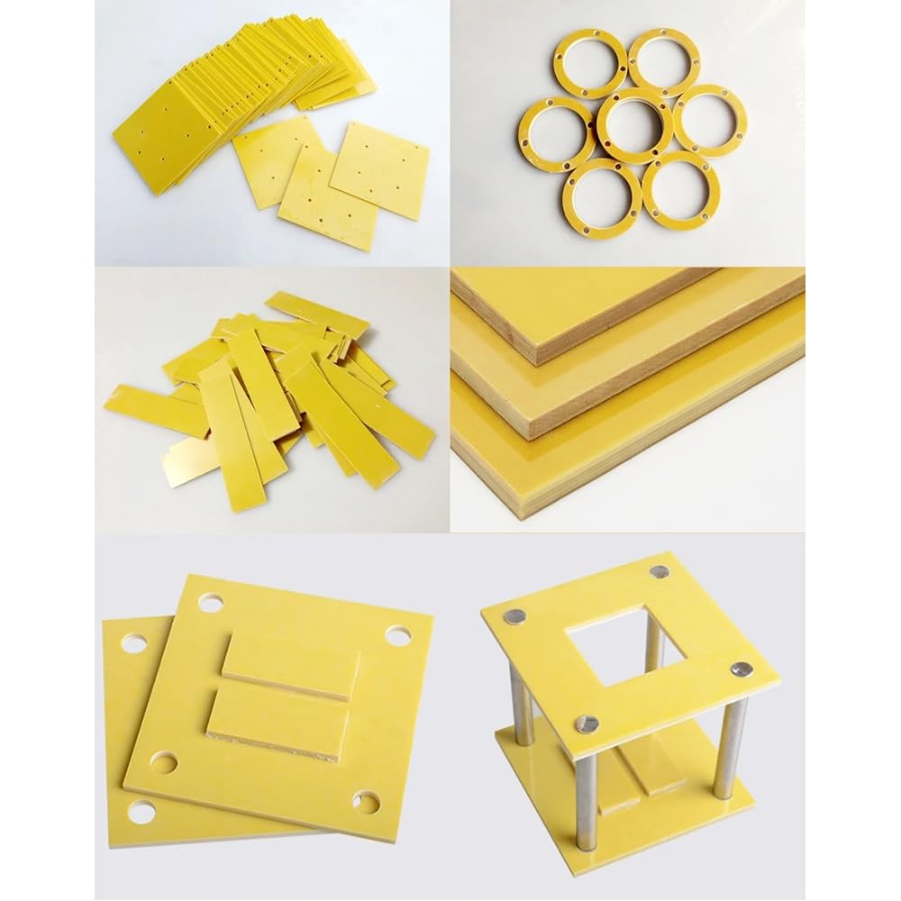 2 Szt. Płyta Z Żywicy Epoksydowej, Odporna Na Wysokie Temperatury Płyta Z Włókna Szklanego 3240 250x500mm Grubość 0,1-20mm, Do Płyty Izolacyjnej Obwodu DIY Żółty(0.5mm)