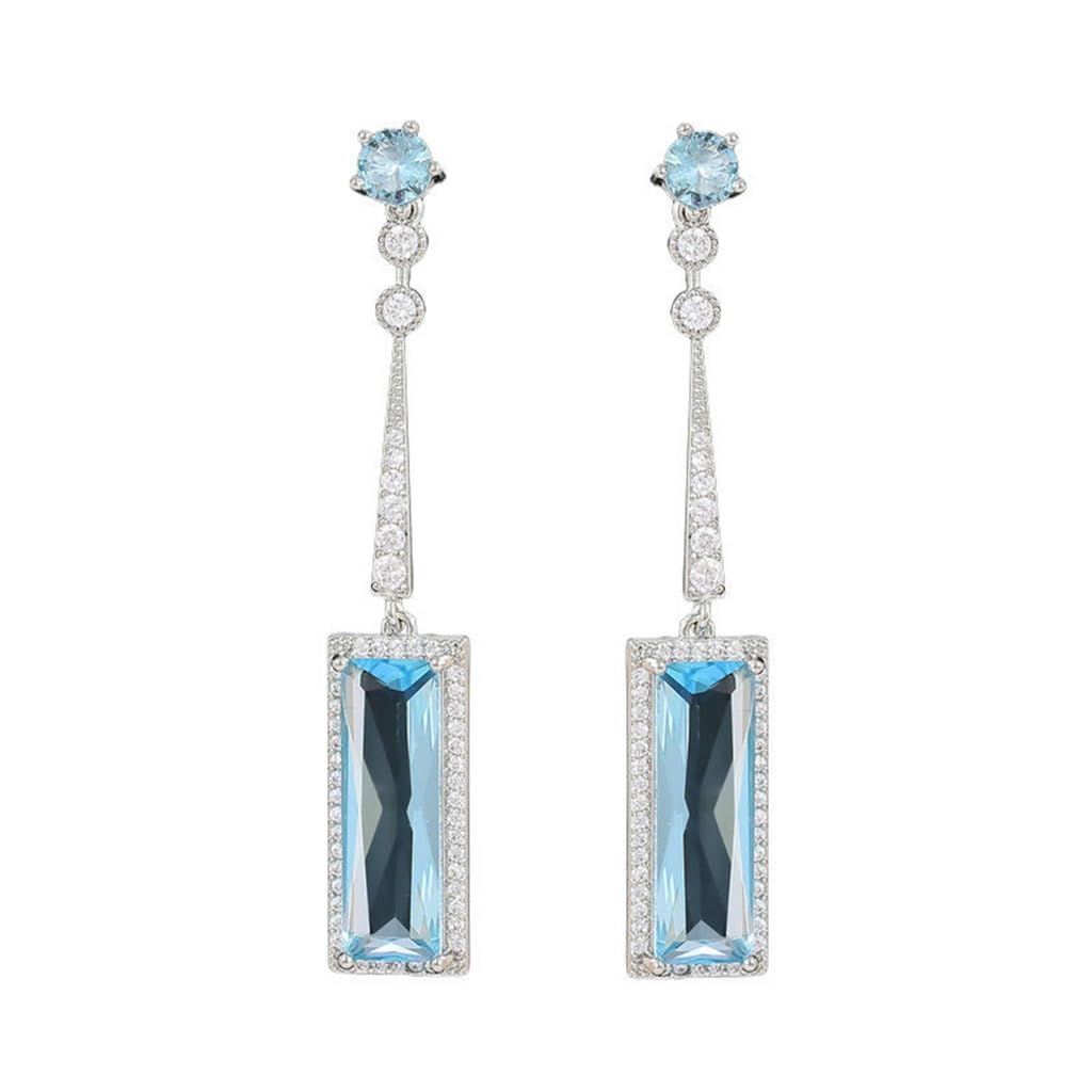 Boucles d'oreilles à pampilles rectangulaires géométriques version luxe léger
