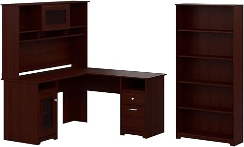 Miniatura 12 de Bush Furniture Cabot - Escritorios para oficina en casa, 60 W, color roble espresso Roble Espresso,Gris ceniza,Gris brezo,Roble blanco de lino.,gris