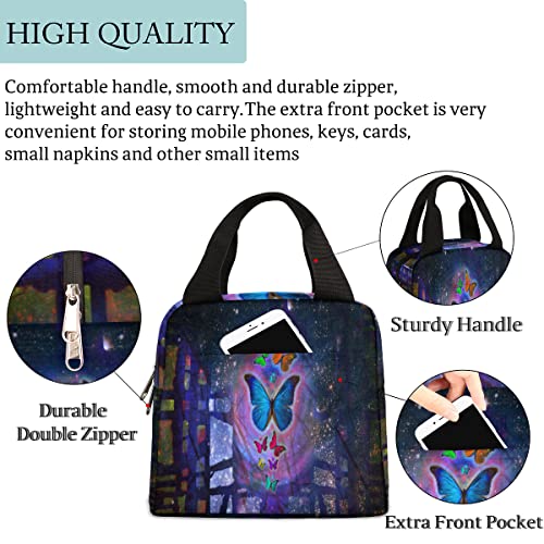 Abstract Butterfly Design Insulated Lunch Bag Women Reusable Lunch Tote Bag For Men Adult Leakproof Cooler Lunch Box For Work Office Picnic Travel #TOP5