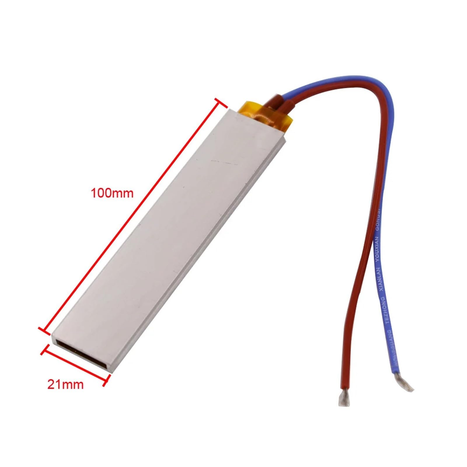 2 Szt. 100x21x5mm 12V/24V/36V/48V/110V Termostat Obudowa Aluminiowa Grzejnik Ceramiczny Płyta Grzewcza(12V 120Degree 50W)