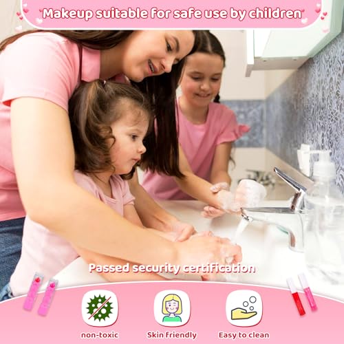 Kids Makeup Sets for Girls 5-8,Washable Mermaid Play Makeup for Kids 3-5, Little Girls Makeup Kit for Age 4-6 Toddler Children Princess,Christmas Birthday Gift Toys for Girl 7 8 9 10 Year Old