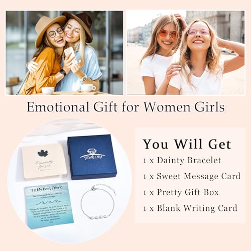 EPIRORA Friendship Gifts for Women Girls, Best Friend Wave Bracelet Gifts Ideas Silver BBF Wave Bracelet for Bestie Soul Sister Female, Christmas Birthday Anniversary Jewelry Present for Her3