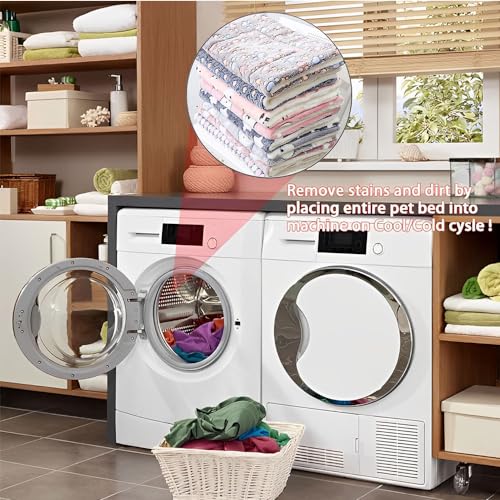 FANSU Hundebett Waschbar Flanell Lambswool Katzenbett Flauschig Hundebetten, Weiche Beruhigende Haustierbett Abnehmbar und Waschbar für Kleine Mittlere Hunde (49x32cm,Graue Sterne)