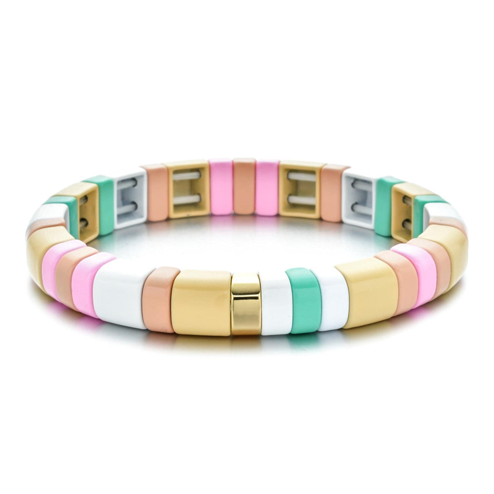 BCJMKDX bohemian bracelet, Bohemian Multiple Layer Stacked Fresh Spring Bracelet&Bangle Women's Luxury Charm Femme Jewelry(B)