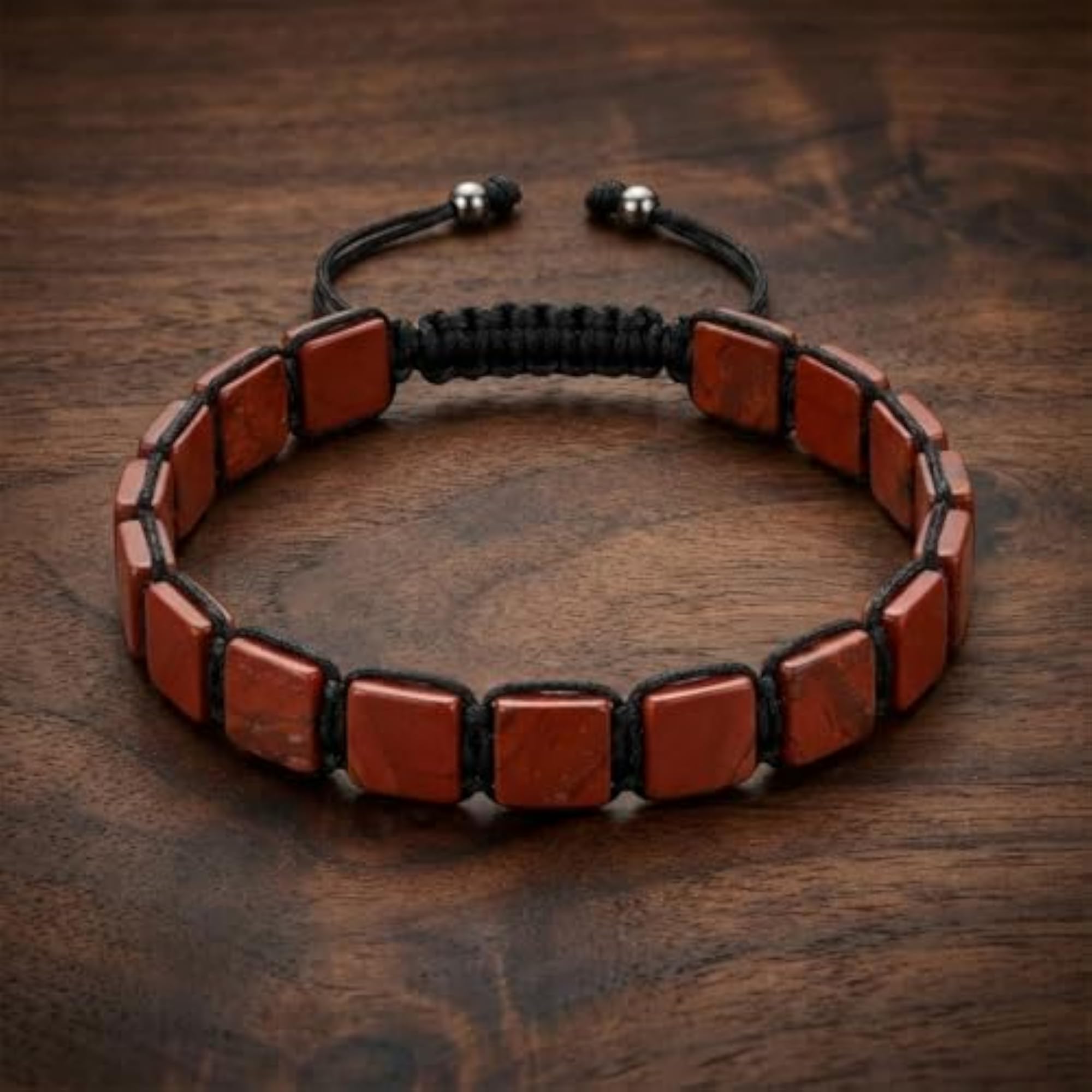 Unisex Natural Red Jasper Bracelet