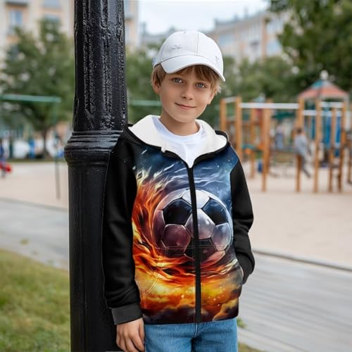 Suobstales Kids Fleece Zip Up Hoodie Long Sleeve Hooded Sweatshirt Jackets Winter Outfits with Pockets for Boys 6-16 Years2