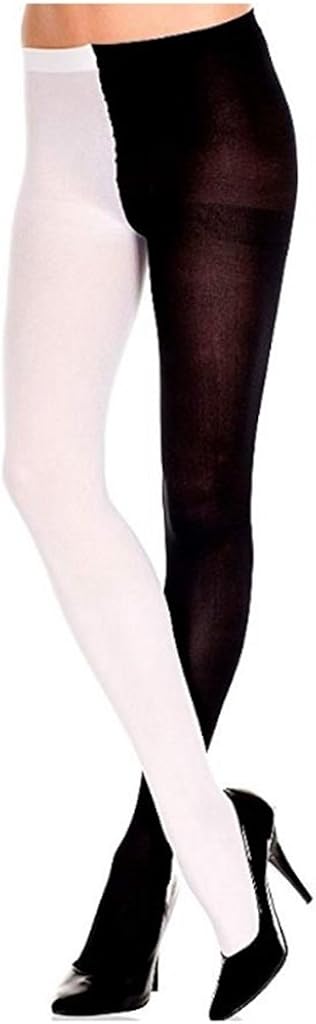 CHICTRY Women Adult Jester Pantyhose Tights Reinforced Toe Sock Hosiery Black & White One Size : Clothing, Shoes & Jewelry