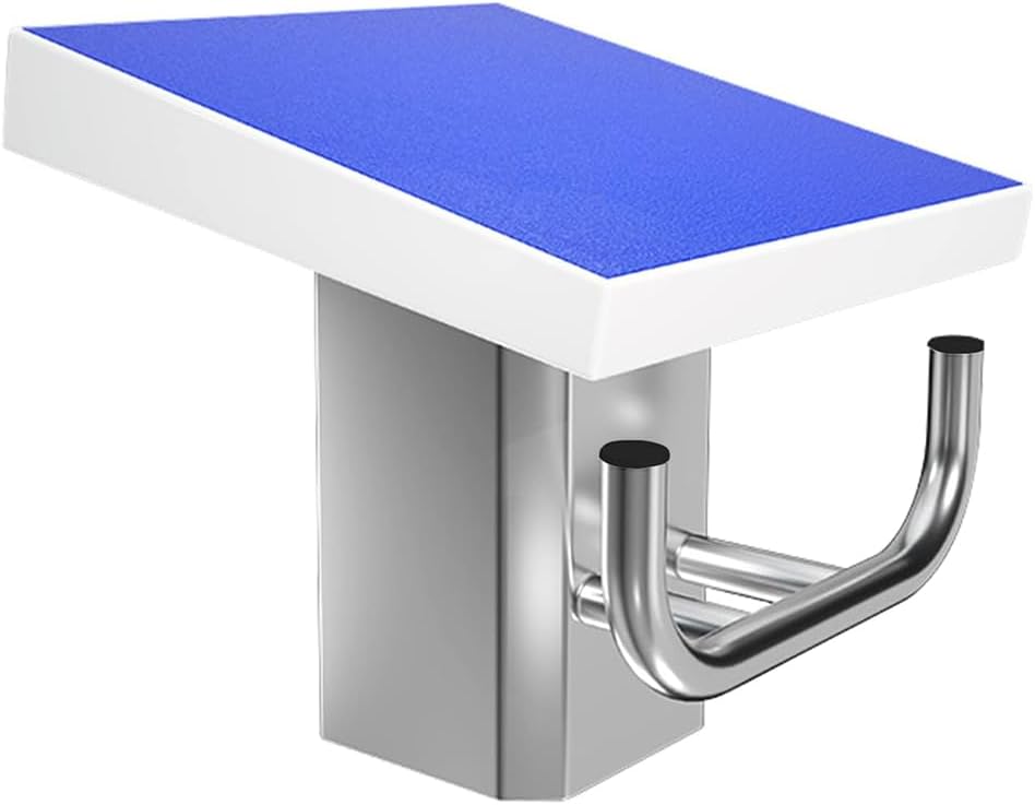 Professional Diving Board - Heavy Duty Stainless Steel Swimming Pool Platform, Non-Slip Rubber Surface, Ideal for Competitions & Training, Includes Safety Handles
