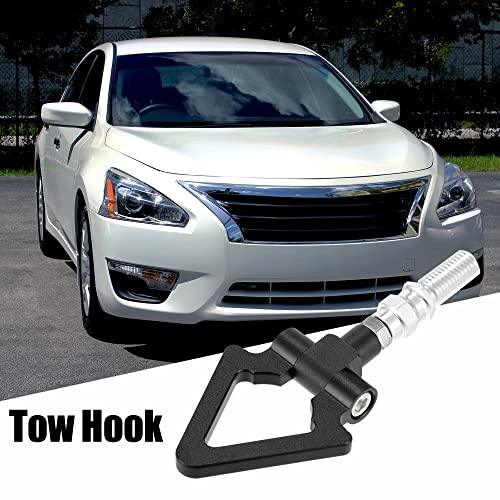 X AUTOHAUX Black Aluminum Alloy Triangle Shape Front Bumper Trailer Ring for Honda Fit 2009-2013 Eye Towing Tow Hook Screw by X AUTOHAUX - Used condition - Image 2
