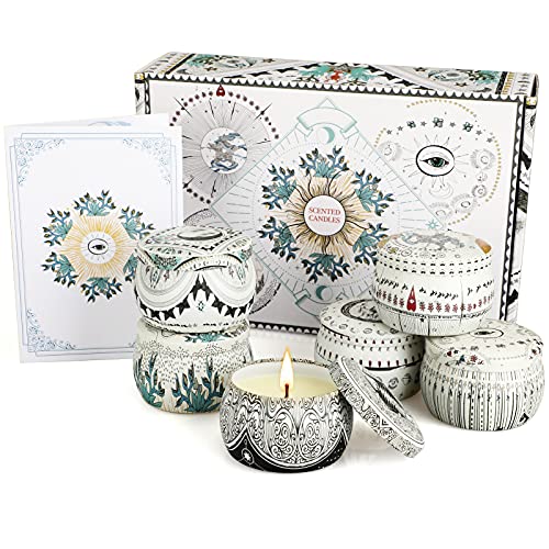 Candele Profumate Regalo Donna, 6 * 4.4 Oz Candela Profumata Set Alla Soia Naturale, Per Anniversario, Natale, San Valentino, Festa Della Mamma, Compleanno