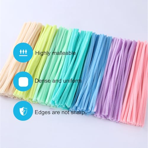 Fil chenille bricolage pastel cure pipe pour fêtes - 5