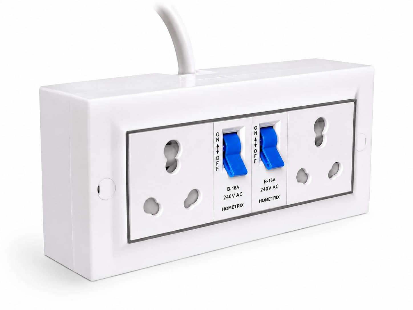 Extension Board, Single 16A Socket with Safety Shutter, 16A MCB Switch, 3 Pin Plug with Indicator, 2.5 Sqmm 3 Core Cable, White (20 Meter)-image-47