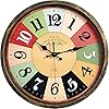clleylise 12 Inch Kitchen Wall Clock Silent Non Ticking,Rainbow Retro Farmhouse Clocks,Quality Quartz Battery Operated Round Easy to Read