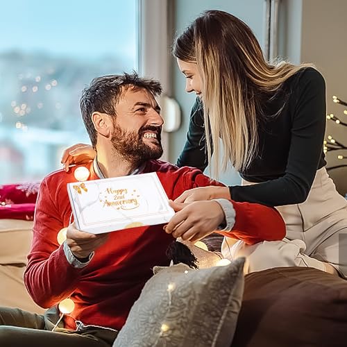 2nd Anniversary Cotton Gift “Two Years, Forever My Great Pair” A Pair of Socks with Card, Gift Box, Unique 2 Year Anniversary Cotton Gift for Him,Her,Husband,Couples4