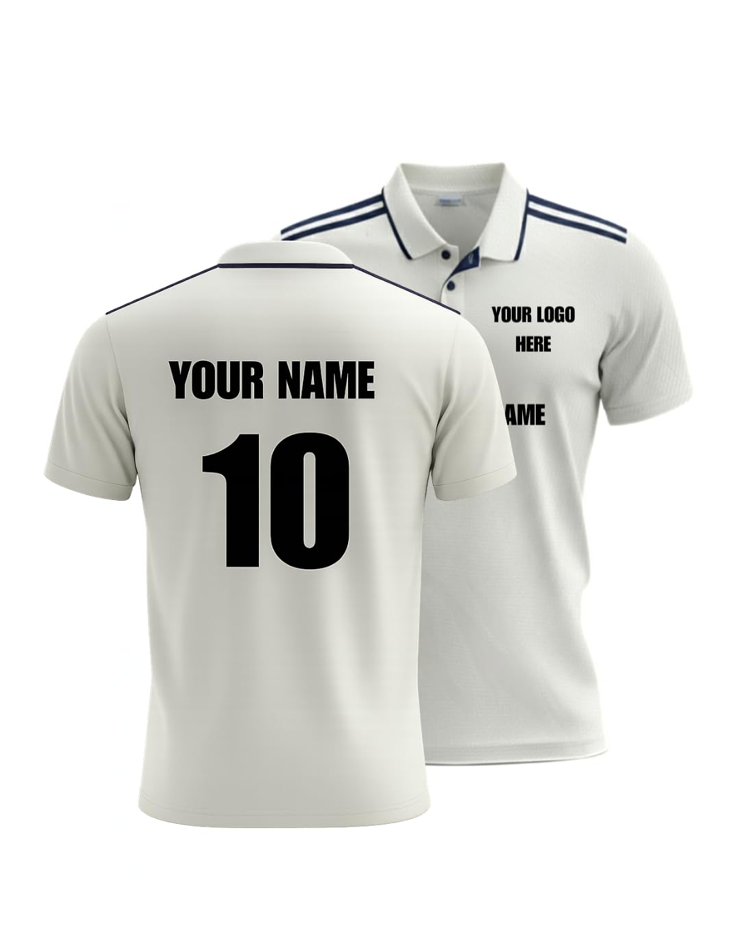 Customizable Football/Cricket/Sports White Jersey Personalize with Your Name, Number, Team Name and Logo Unisex - StadiumEX-picture-21