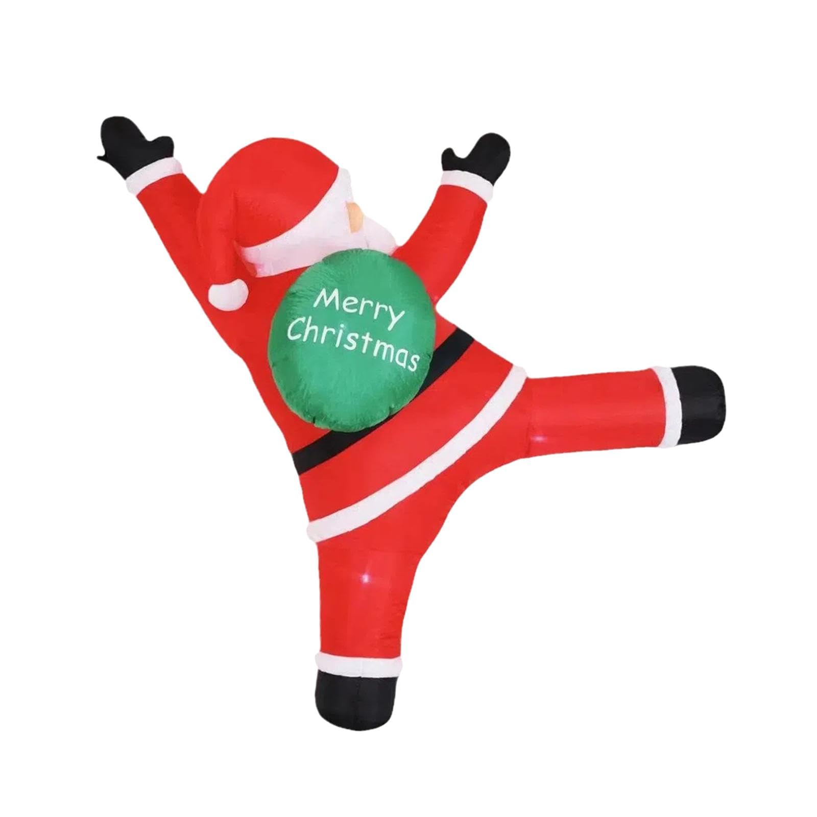 Papá Noel Inflable Colgante, Decoración Navideña, para Uso Exterior.
