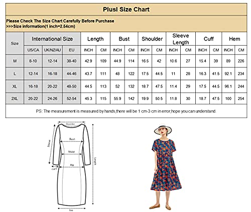 Plusl - Abito da donna con stampa floreale, a