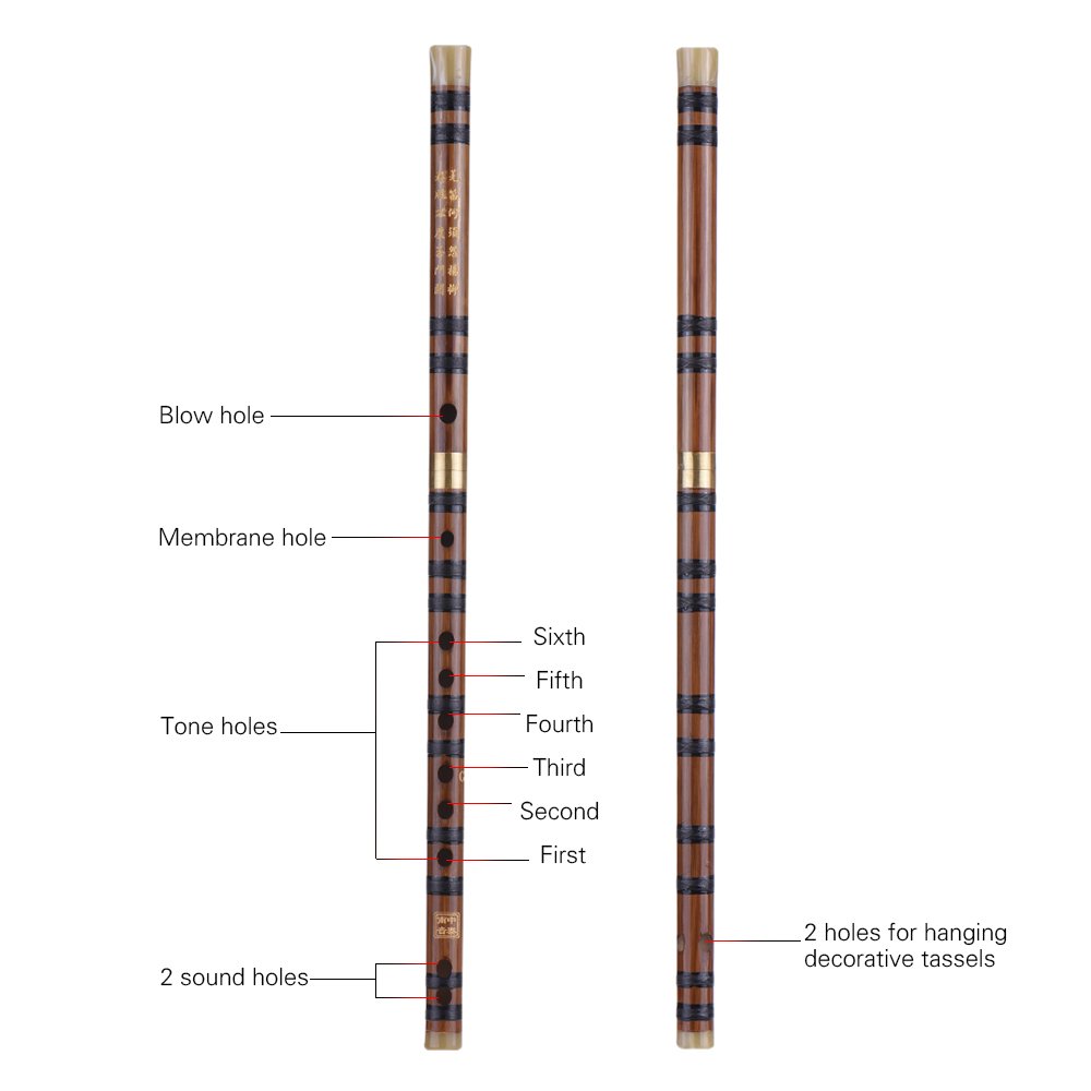 Btuty G-Schlüssel-Flöte Dizi Bitter-Bambus steckbar traditionell handgefertigt chinesisches Musikinstrument Holzblasinstrument Tonart G Studienstufe professionelle Aufführung