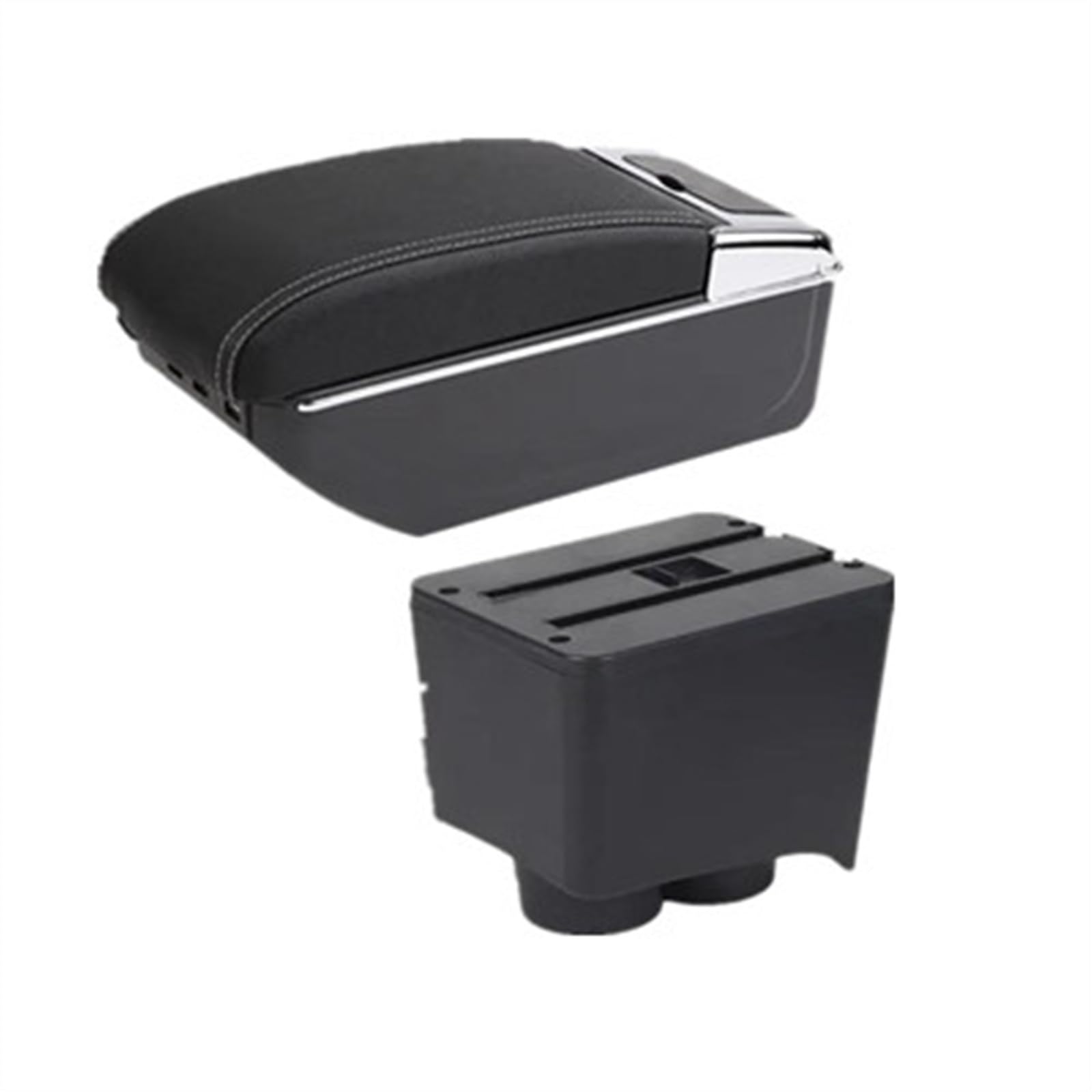 NMJLQW Storage Rack Car Armrest Box 2002-2009 Interior Retrofit Storage Box Car Accessories For Polo 9N 3 Mk4(D white line 7USB)