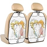 アナと雪の女王 キックガード 車 2点セット シートバックポケット 車用収納ポケット 後部座席 保護シート バック マット カー用品 汚れ防止 蹴り防止 取り付け簡単 多機能 防水 汎用 人気 プレゼント