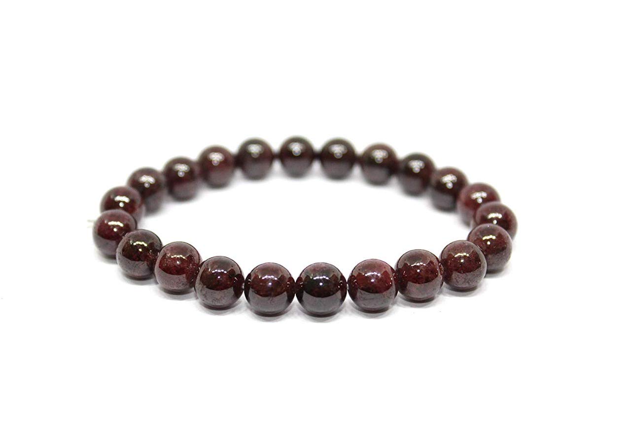 Gem Stone Factory Genuine Garnet Beaded Crystal Healing Bracelet for Women