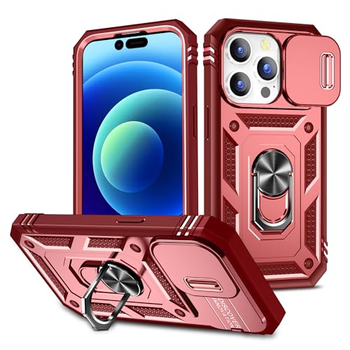 Coque iPhone 15 Pro rose résistante aux chocs protégeant la lentille photo