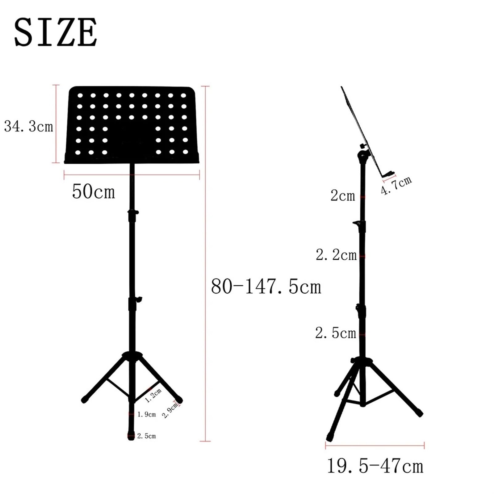 Atril para partituras Soporte portátil de metal for partituras, soporte plegable for guitarra, violín, saxofón y ukelele(Blue Music Stand)