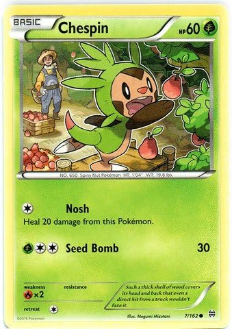 photo Chespin Pokemon Card pokemon chespin 7 162 xy breakthrough