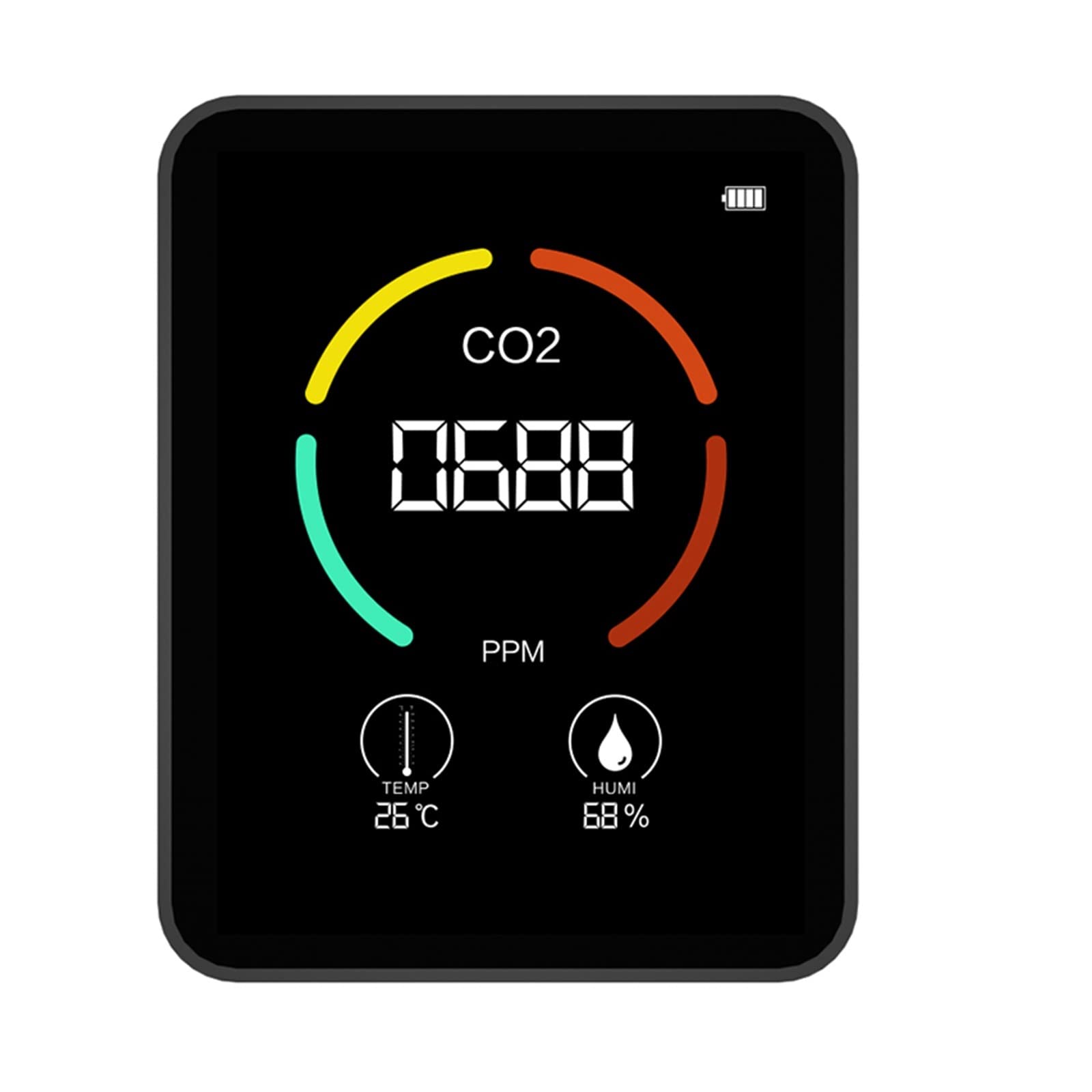 Gas Detector, Air Monitor CO2 Carbon Dioxide Detector Greenhouse Warehouse Air Quality Temperature Humidity Monitor Fast Measurement Meter(Nero,Basic)