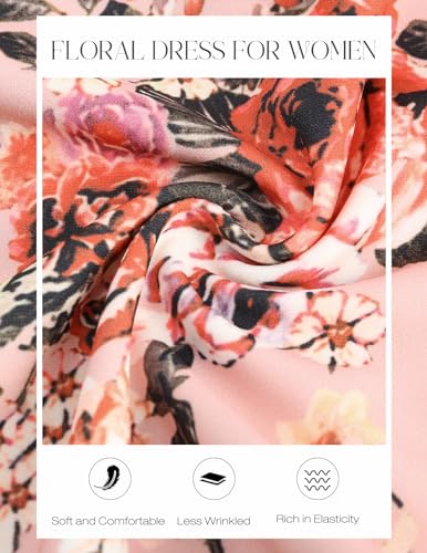 Image of DRESSTELLS Women's Cocktail Dress Summer Wedding Guest Party Vintage 3 /4 Bell Sleeve V Neck A-Line Dress
