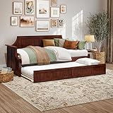 AFI Cambridge Twin Wood Daybed with Twin Size Trundle in Walnut