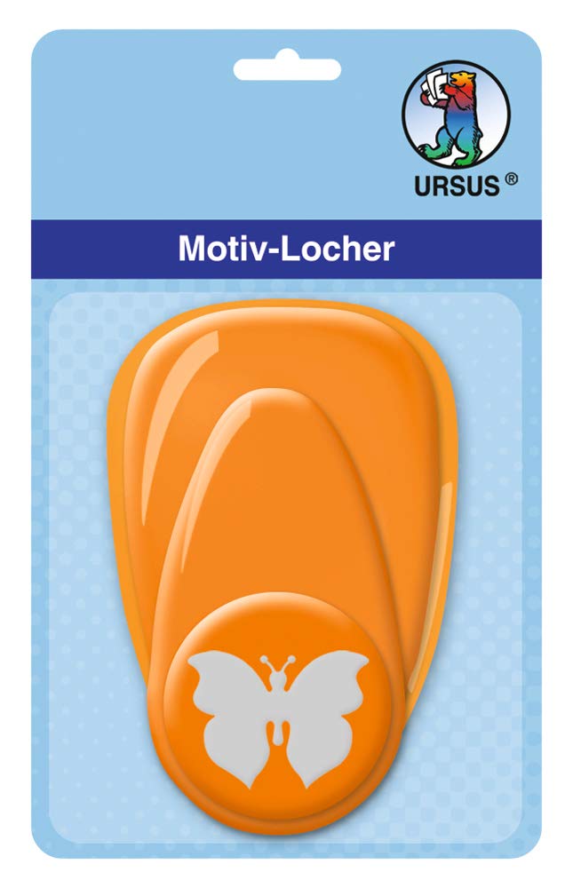Ursus 19480046 Hole Punch with Lever Medium Butterfly Approx. 25.4 mm Orange