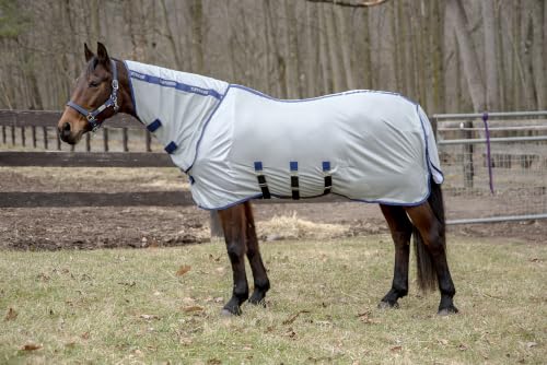 Image of TuffRider Comfy Plus Combo Neck Fly Sheet - Quarry w /Ultramarine Trim -72