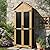 Outdoor Storage Cabinet Waterproof, Outdoor Storage Shed with Shelves, Wood & Metal Patio Backyard Garden Storage Cabinet Tool Organizer for Outside