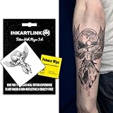 INKARTLINK Temporary Tattoos, Semi Permanent Tattoo Adult Art Design Waterproof Temp Tattoo Party Favors Tattoo Stickers Realistic Look, No Adhesive, Lasts 1-2 Weeks Black (Blue Heron)