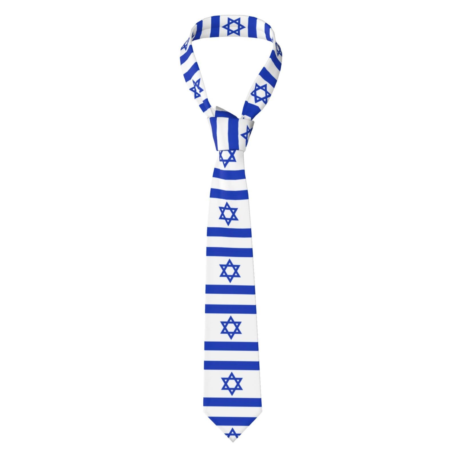 WURTON Malaysia Flag Print Men'S Novelty Necktie Funny & Formal Neckties For Weddings, Business Parties Gift, Israeli Flag, One size
