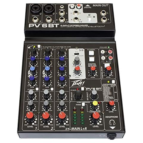 Peavey PV 6 BT 6 Channel Compact Mixer with Bluetooth Cover