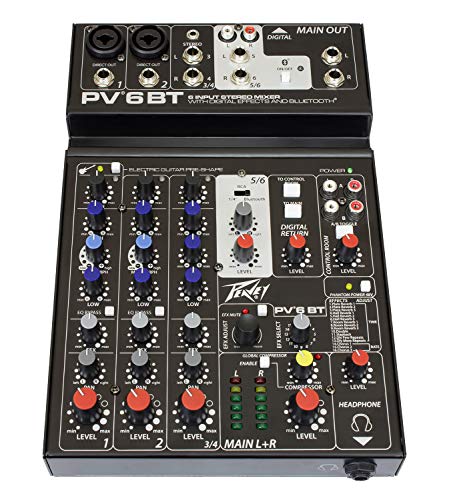 Peavey PV 6 BT 6 Channel Compact Mixer with Bluetooth Peavey PV 6 BT 6 Channel Compact Mixer with Bluetooth