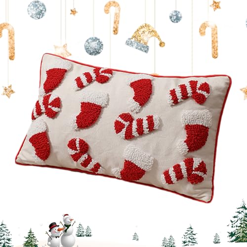 Yuemeuy Weihnachtskissen Bezüge, Festliche Sofakissen für Couch,...