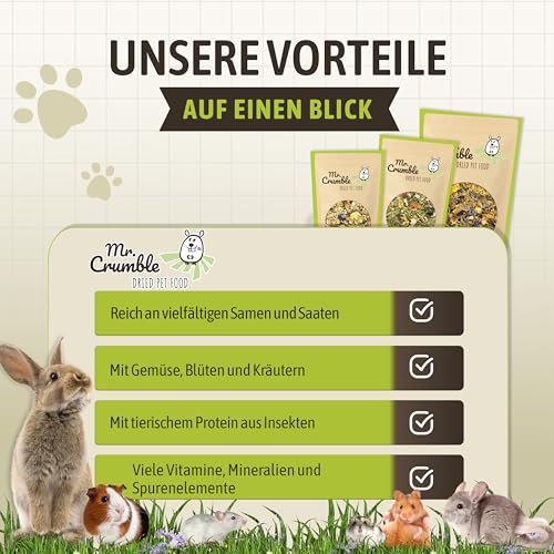 Mr. Crumble Rennmaus-Futter für Wüstenrennmäuse Mongolische Rennmäuse Gerbils 1000 g