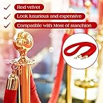 Nuogo 6 Pcs Velvet Stanchion Rope Red Carpet Party Decorations 5ft Crowd Control Velvet Ropes Safety Barrier with Gold Hook for Event Movie Theaters Grand Opening Hotel Christmas Party Supplies - Image 5