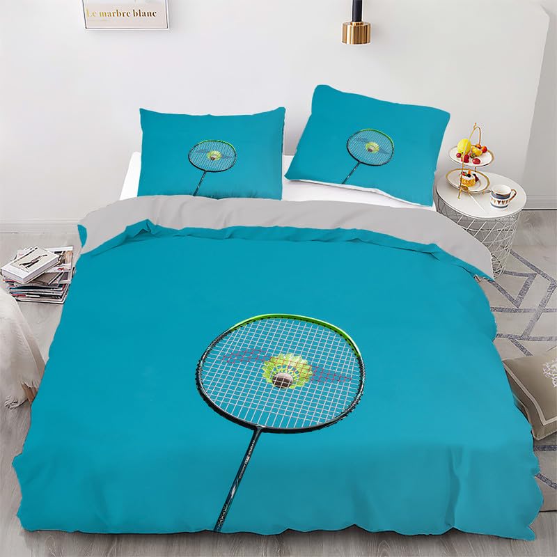 Housse de couette 220x240 raquette bleue avec ses 2 taies